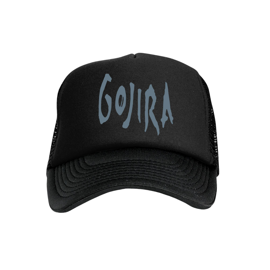 Blue Logo Trucker Hat Black