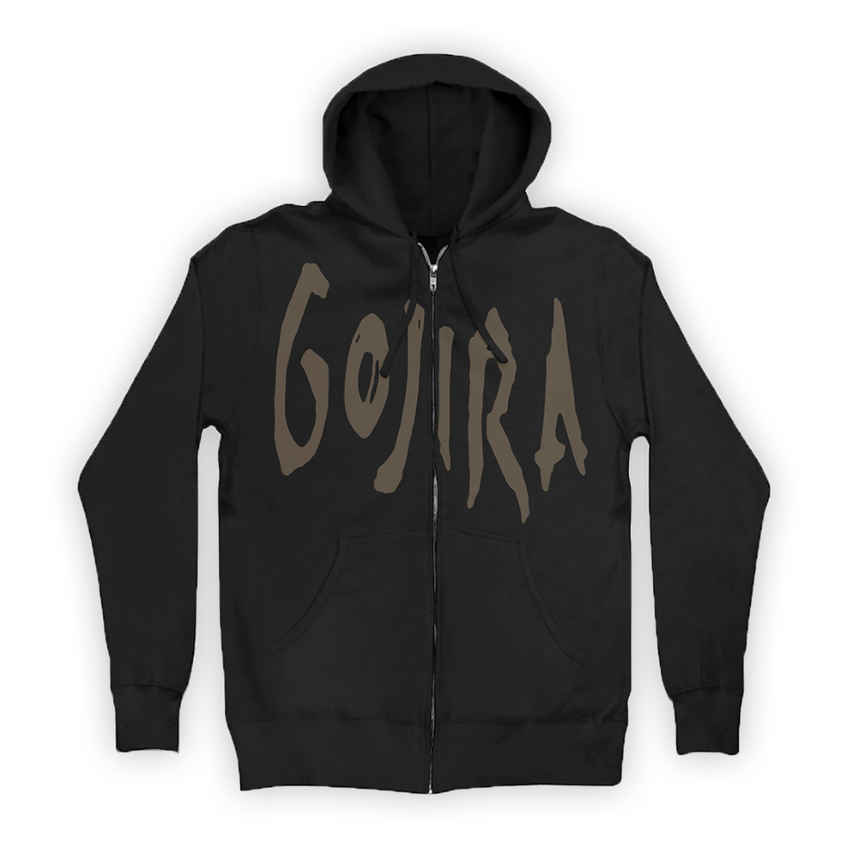 Logo Zip Up Hoodie (Black/Brown)