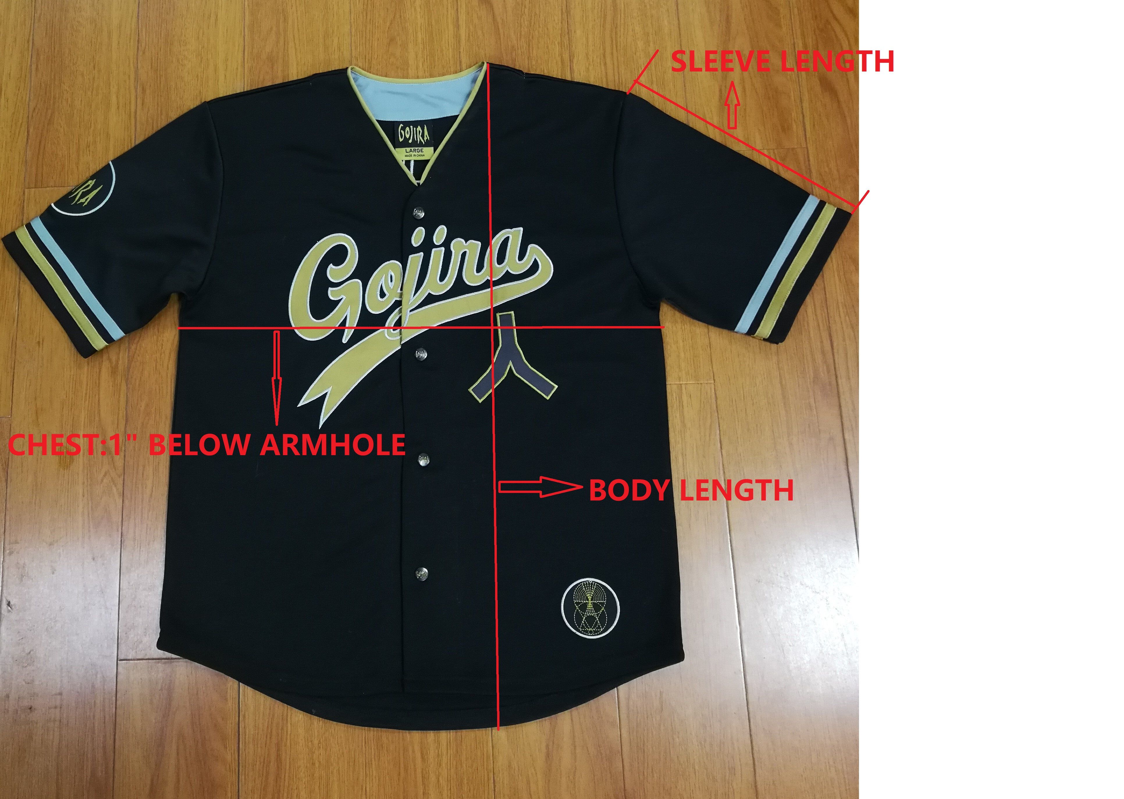 Gojira 96 Baseball Jersey (Black) (L) | GOJIRA Official Store